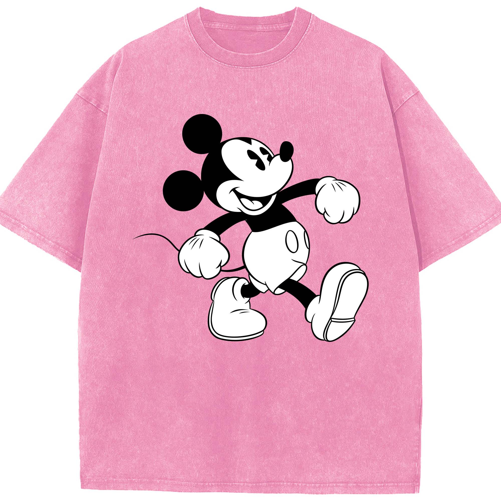 （画像用） ミッキーマウス Mickey Mouse 綿100% ヴィンテージ風 半袖Tシャツ（フロントプリント）